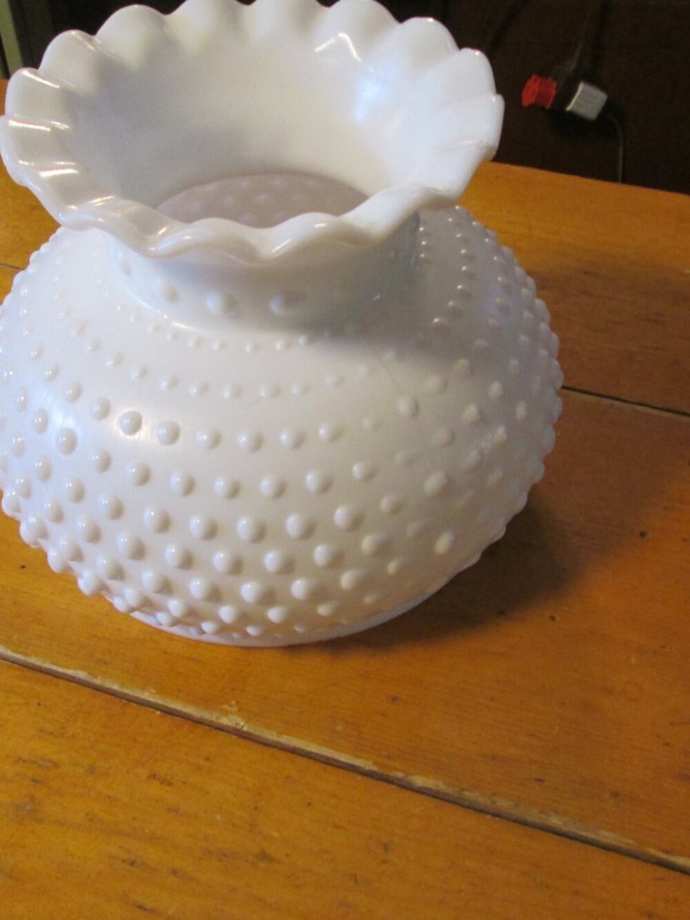 VTG HOBNAIL WHITE 7 IN FITTER SHADE FOR KEROSENE LAMP STUDENT LAMP - Picture 5 of 5